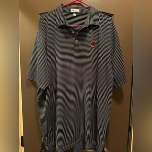 Peter Millar Black and White Striped Polo